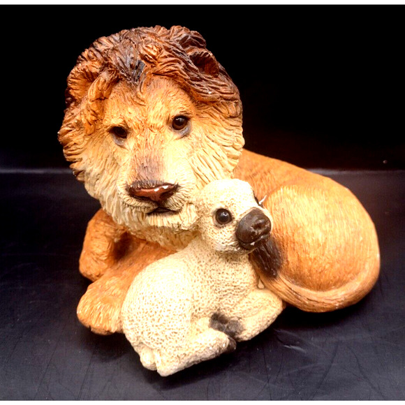 Stone Critters Vintage 1993 Lion And Lamb Collectible Figurine SC-273 - Picture 1 of 5